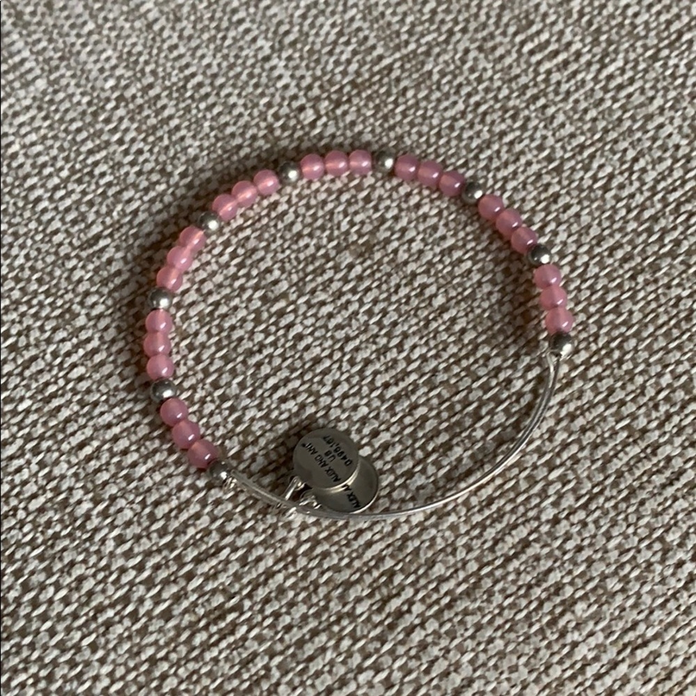 Pink and silver Alex and Ani bracelet